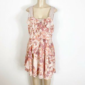 Lauren Conrad Pink Tulle Ruffles Floral Dress 16